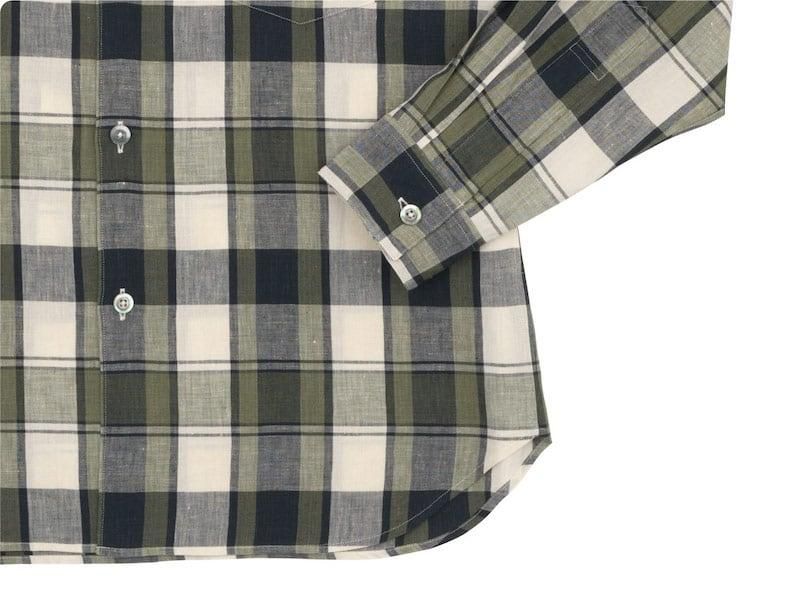 MARGARET HOWELL BOLD CHECK LINEN SHIRTS 041BEIGE ̥󥺡