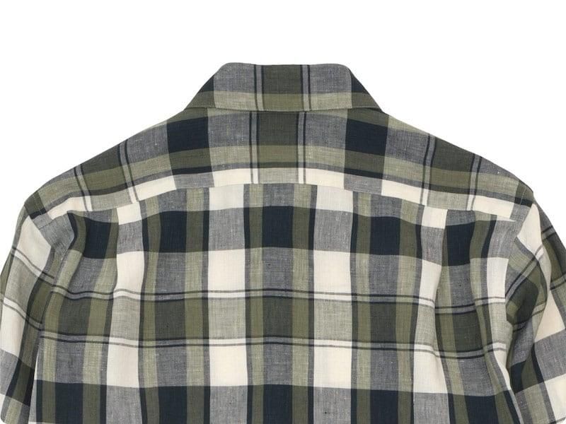 MARGARET HOWELL BOLD CHECK LINEN SHIRTS 041BEIGE ̥󥺡