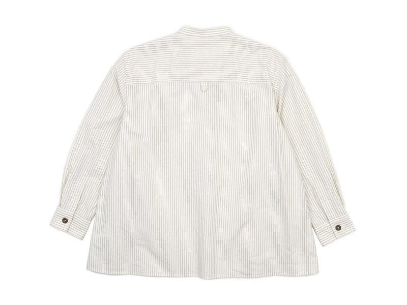 MHL. COMPACT COTTON STRIPE P/O SHIRTS 030WHITE ̥ǥ