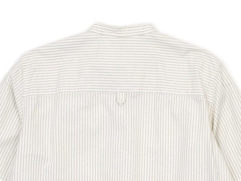 MHL. COMPACT COTTON STRIPE P/O SHIRTS 030WHITE ̥ǥ