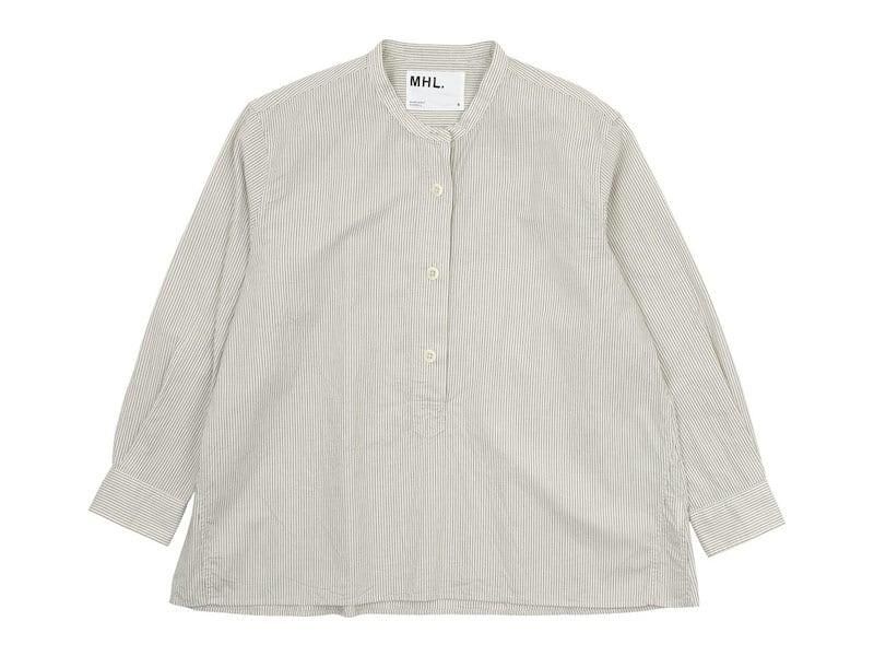 MHL. GRAPHIC COTTON STRIPE P/O SHIRTS 042BEIGE ̥ǥ