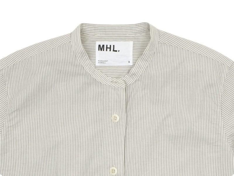 MHL. GRAPHIC COTTON STRIPE P/O SHIRTS 042BEIGE ̥ǥ
