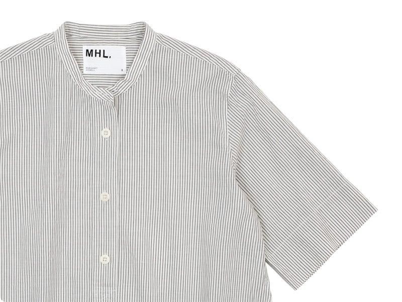 MHL. COTTON LINEN STRIPE S/S SHIRTS 034WHITE ̥ǥ