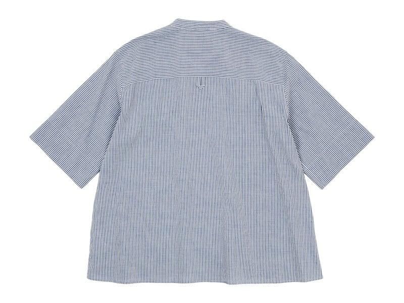 MHL. COTTON LINEN STRIPE S/S SHIRTS 117BLUE ̥ǥ