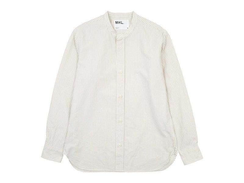 MHL. COMPACT COTTON STRIPE SHIRTS 030WHITE ̥󥺡