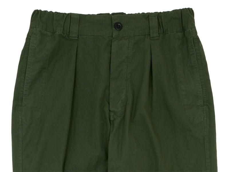 MHL. FINE COMPACT COTTON POPLIN TROUSERS 143GREEN̥󥺡