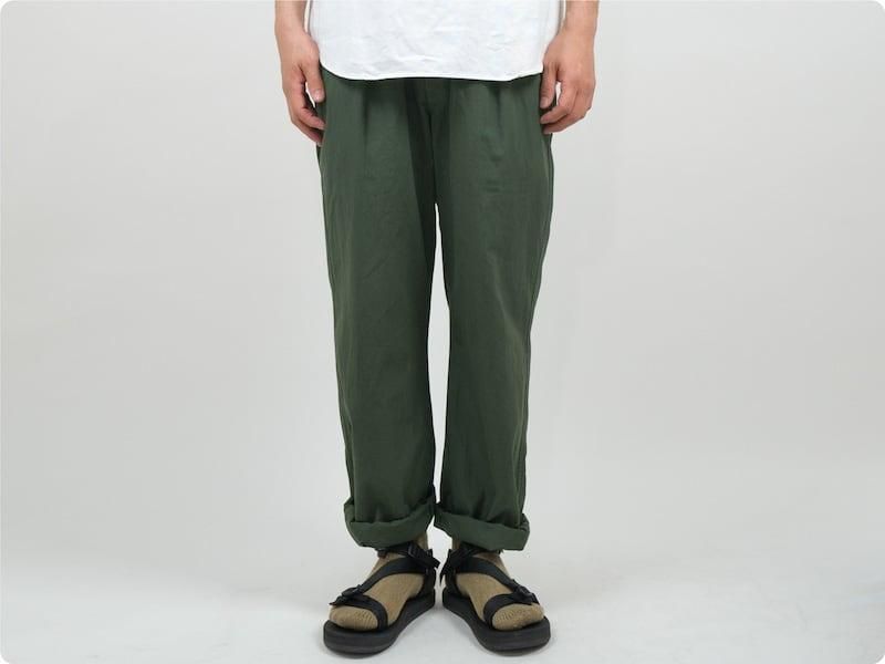 MHL. FINE COMPACT COTTON POPLIN TROUSERS 143GREEN̥󥺡
