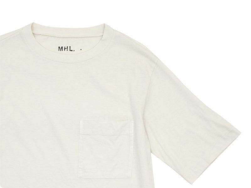 MHL. GARMENT DYE BASIC JERSEY T-SHIRTS 091GRAYISH WHITE ̥󥺡