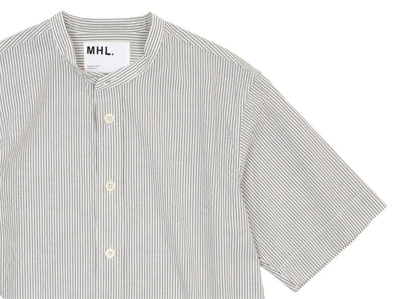 MHL. COTTON LINEN STRIPE S/S SHIRTS 034WHITE ̥󥺡