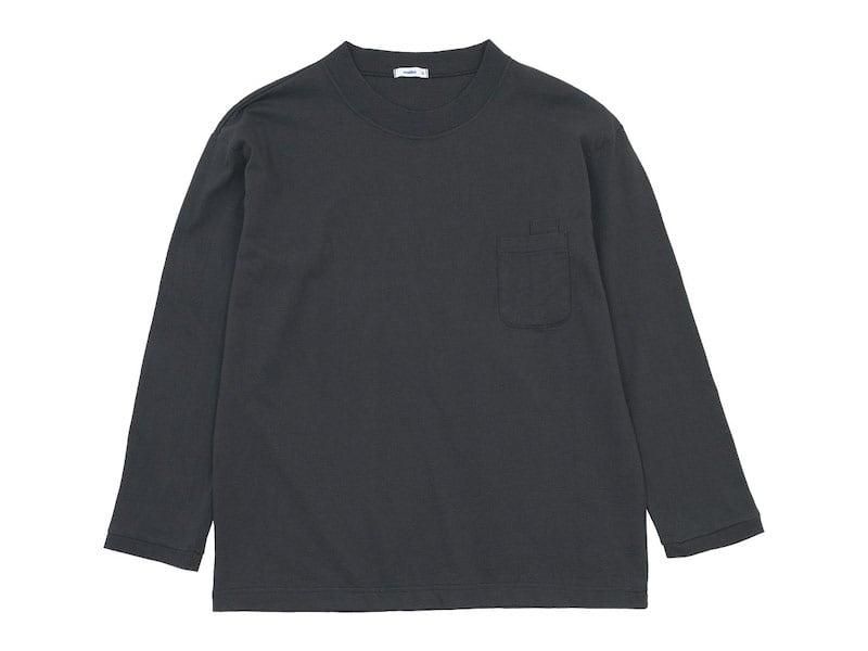 maillot US cotton double pocket long-Tee CHARCOAL