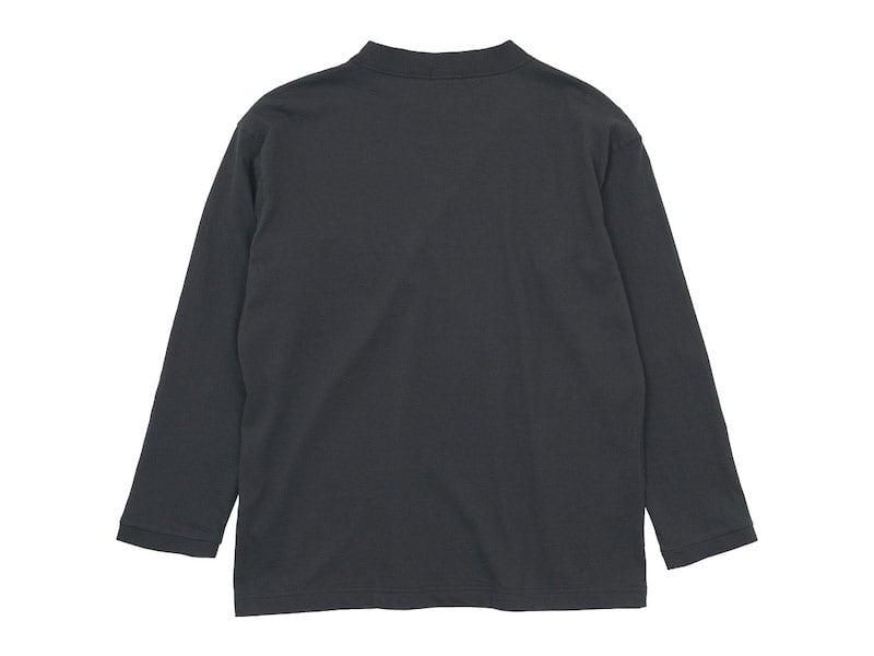 maillot US cotton double pocket long-Tee CHARCOAL