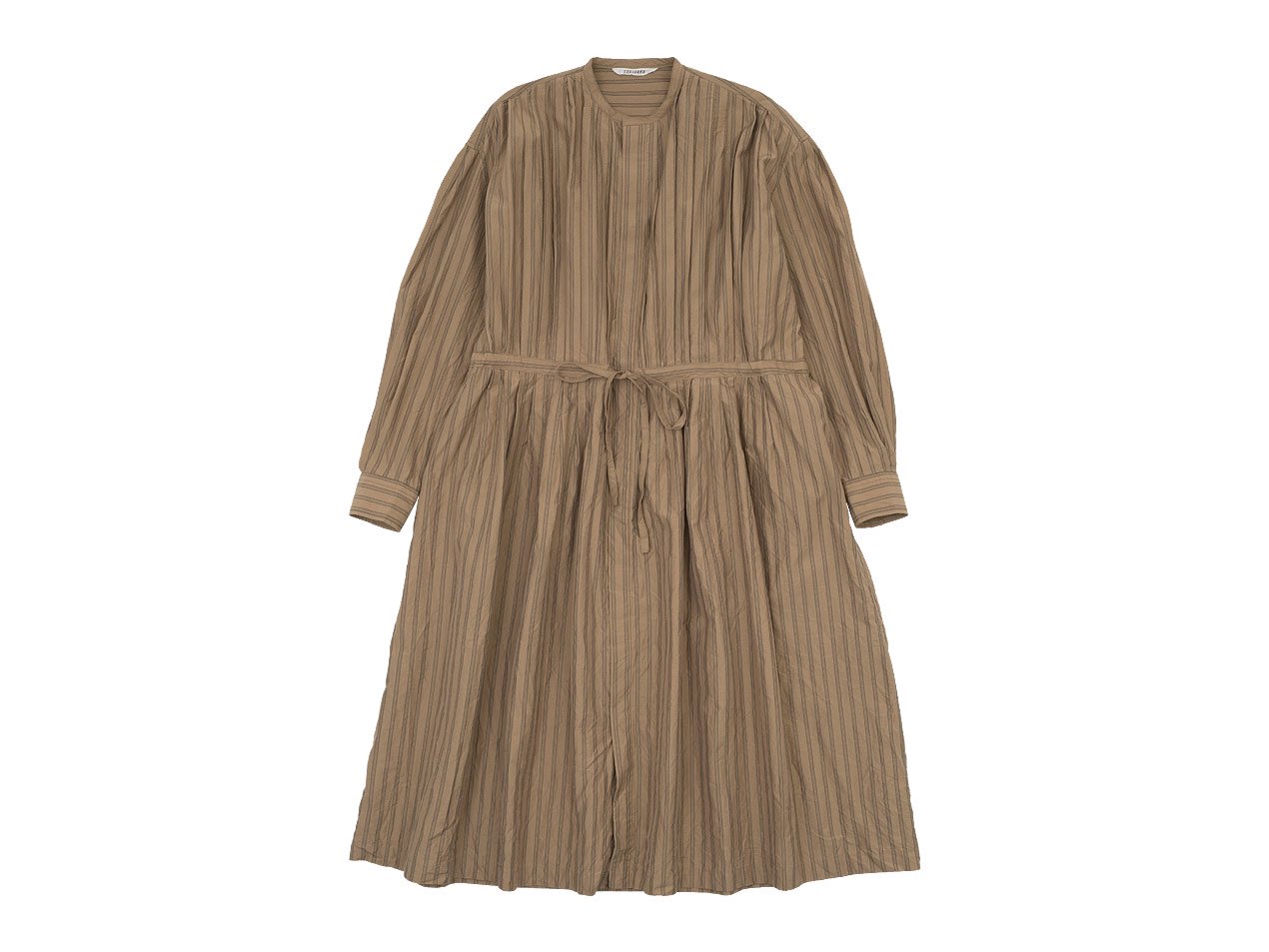 TOUJOURS Pin Tuck String Robe Dress CORK STRIPE【TM32FD01