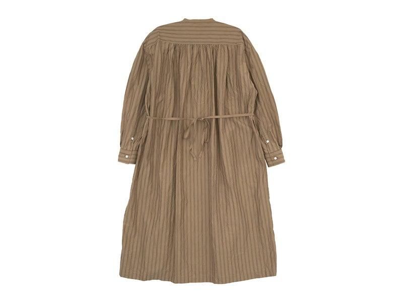 TOUJOURS Pin Tuck String Robe Dress CORK STRIPETM32FD01