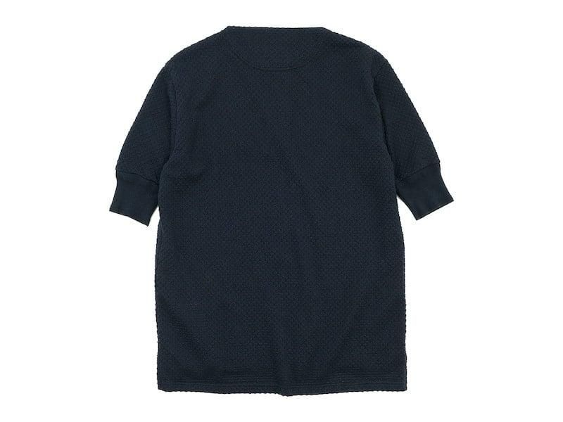 TOUJOURS Half Sleeve Henley Neck Shirt INK BLACK LM32XC04