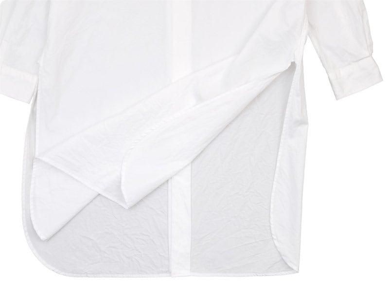 TOUJOURS Back Button Long Shirt WHITE MM32PS01