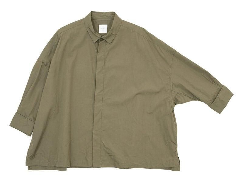 TOUJOURS Double Cuffs Wide Shirt MOCHA MM32PS03