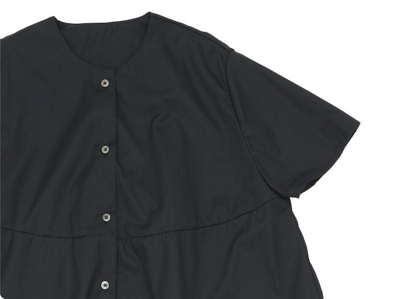 Atelier d'antan Martinuʥޥƥ̡ Short Sleeve Bouton one-piece BLACK