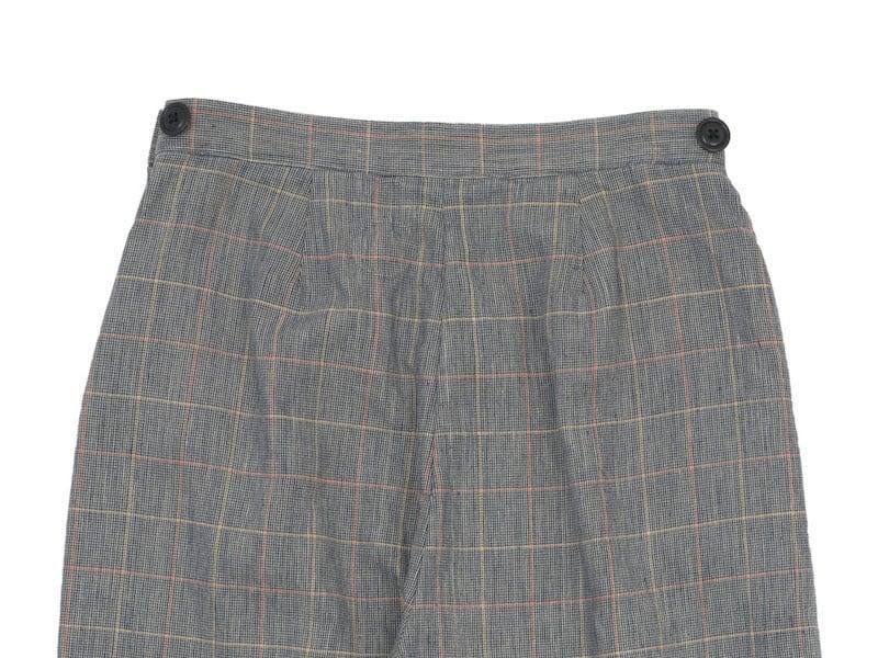 Atelier d'antan Salvadorʥɡ tack pants Cotton Linen NAVY CHECK
