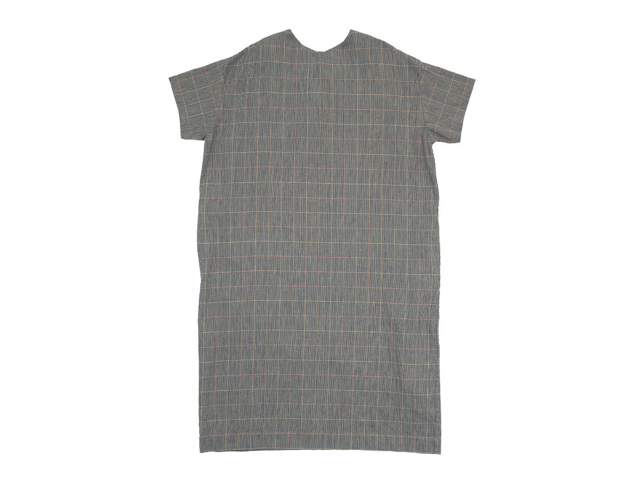 Atelier d'antan Torrʥȡ Short Sleeve Pullover one-piece Cotton Linen NAVY CHECK