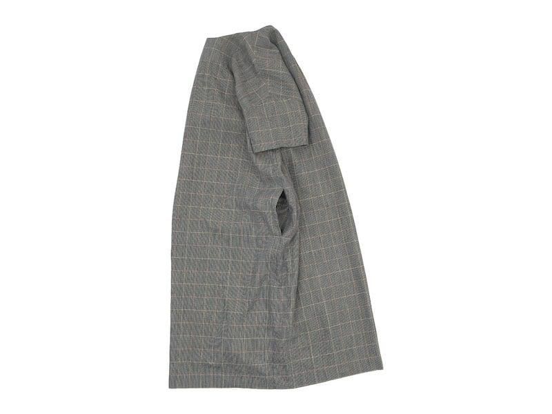 Atelier d'antan Torrʥȡ Short Sleeve Pullover one-piece Cotton Linen NAVY CHECK