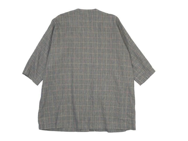 Atelier d'antan Verlaineʥ졼̡ Oversaized Coat Cotton Linen NAVY CHECK