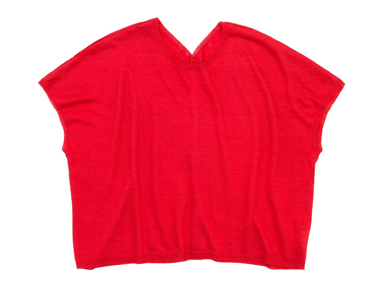 Atelier d'antan Sabina（サビナ） Short Sleeve Linen Knit RED