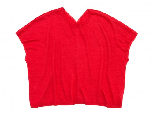 Atelier d'antan Sabina（サビナ） Short Sleeve Linen Knit RED