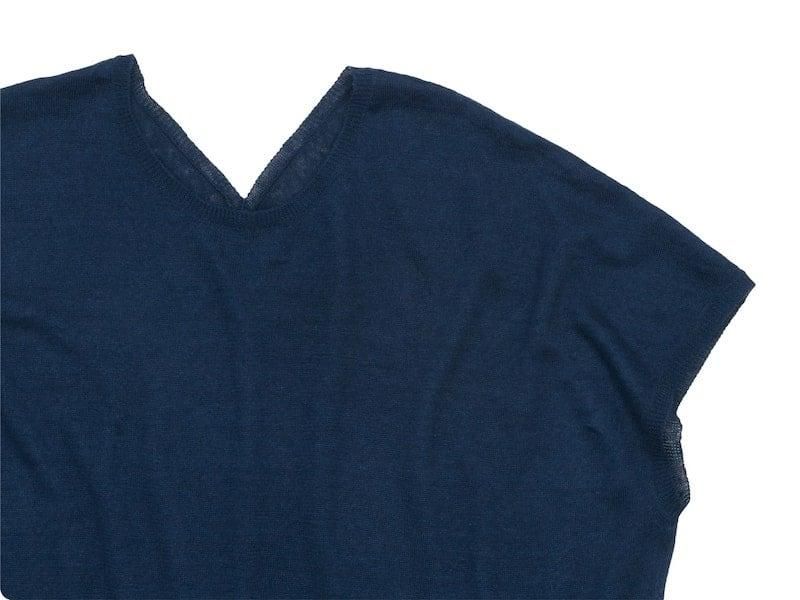 Atelier d'antan Sabinaʥӥʡ Short Sleeve Linen Knit NAVY