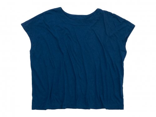 Atelier d'antan Peel（ピール） Cotton No Sleeve T-Shirt NAVY