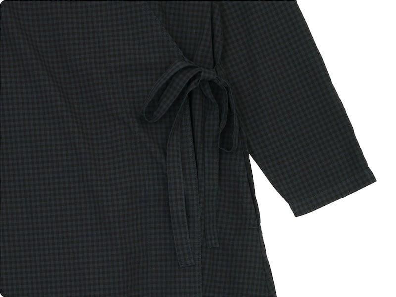 ordinary fits APRON ONEPIECE CHECK BLACK