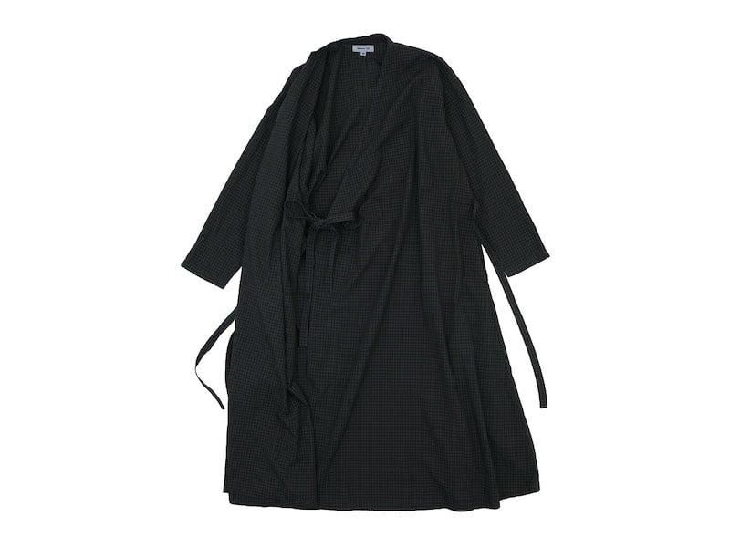 ordinary fits APRON ONEPIECE CHECK BLACK