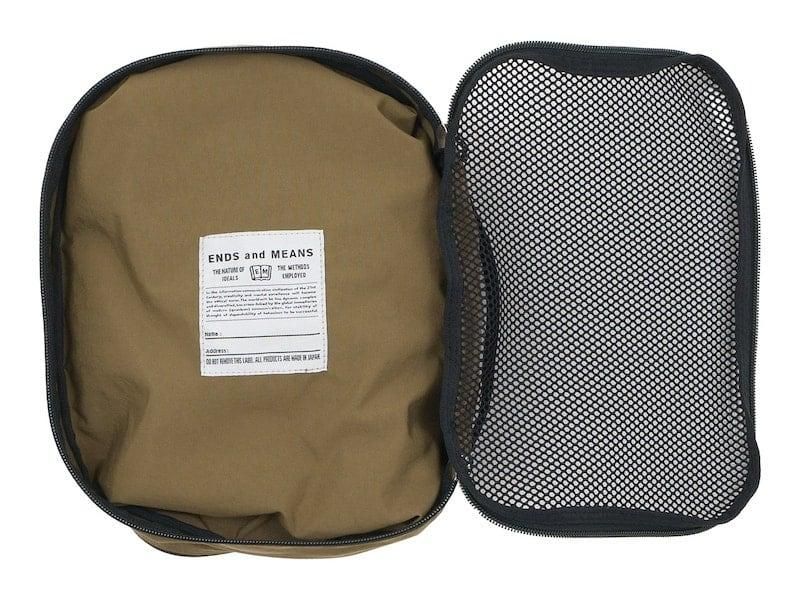 ENDS and MEANS Travel Pouch BROWN BEIGE