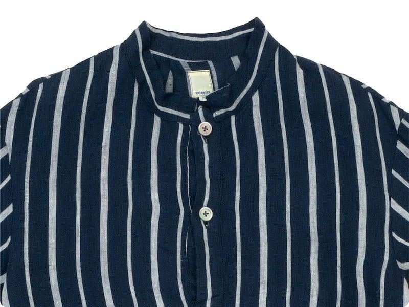 TATAMIZE P/O STAND COLLAR SHIRTS STRIPE