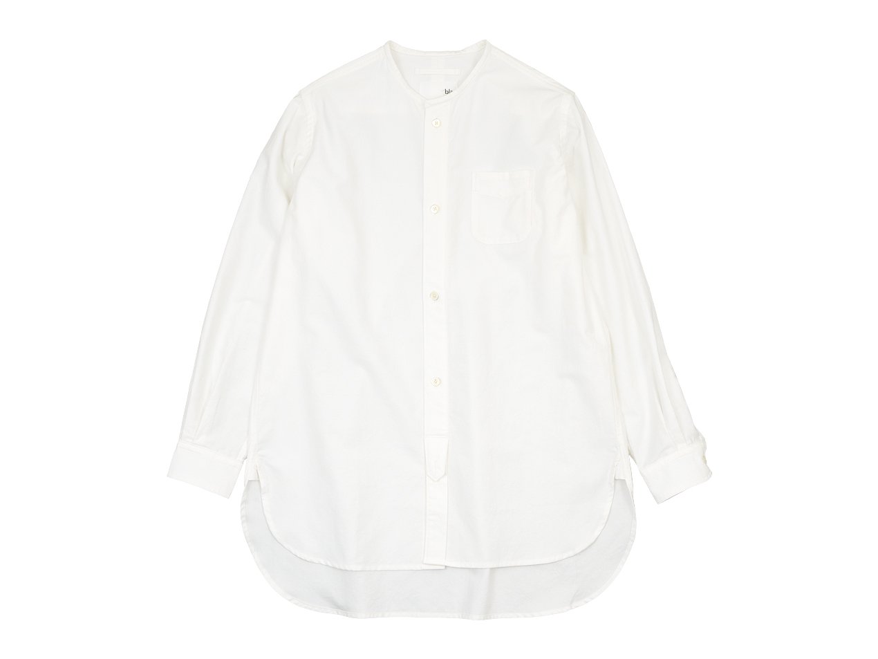 blanc no collar long shirts cotton WHITE