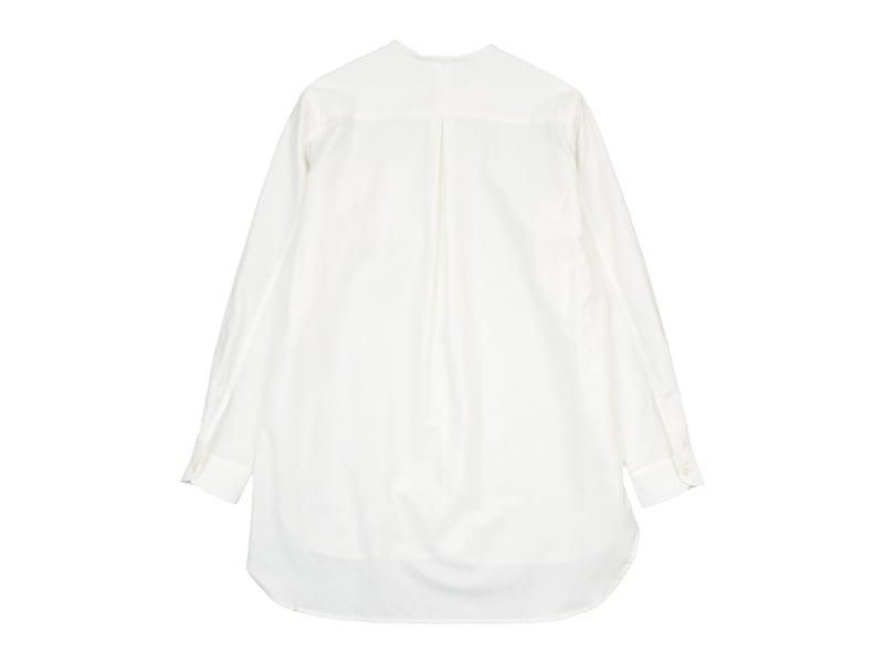 blanc no collar long shirts cotton WHITE