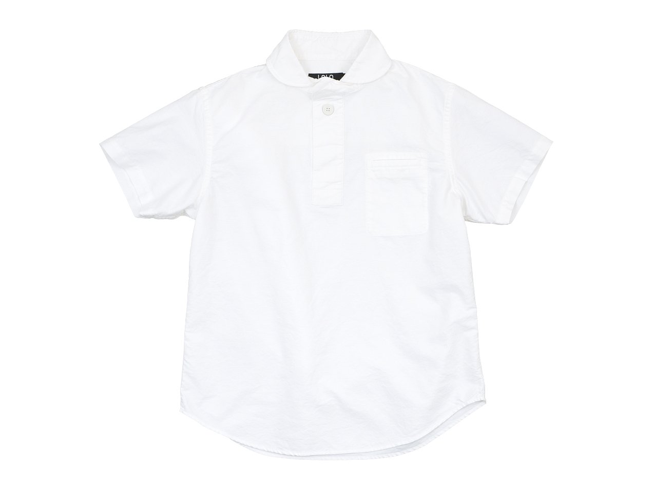 LOLO コットンプルオーバーシャツ 半袖 WHITE