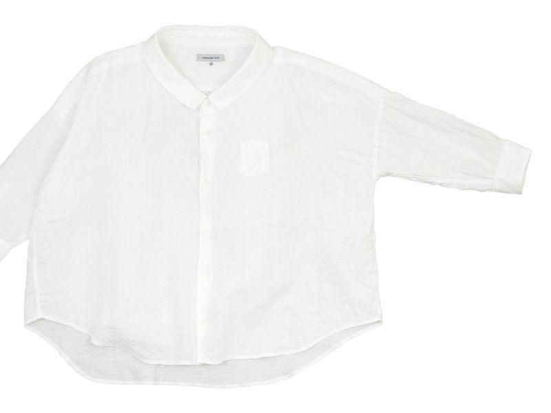 ordinary fits LINEN BARBER SHIRT OFF WHITE