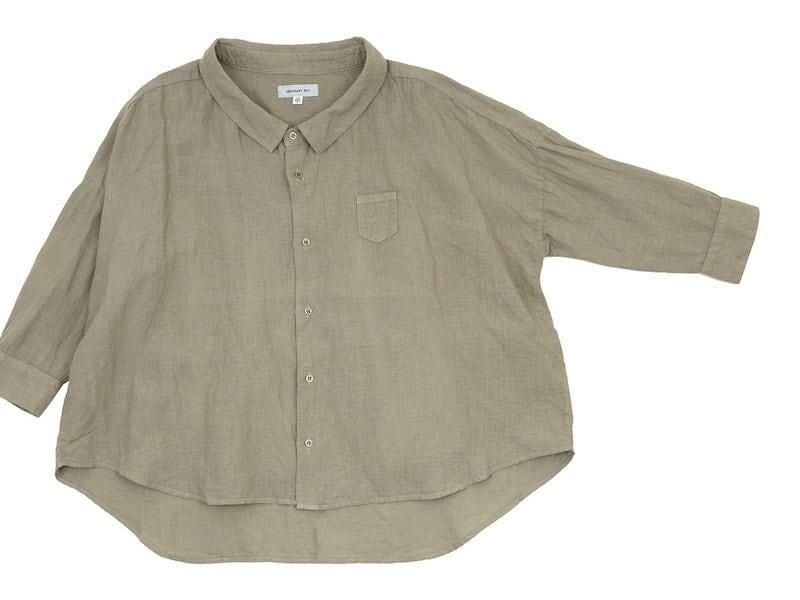 ordinary fits LINEN BARBER SHIRT GRAY