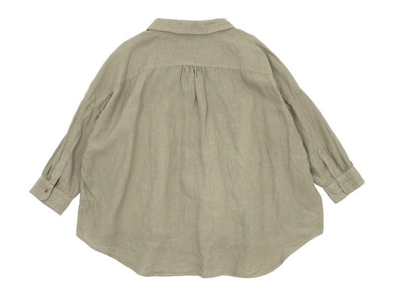 ordinary fits LINEN BARBER SHIRT GRAY