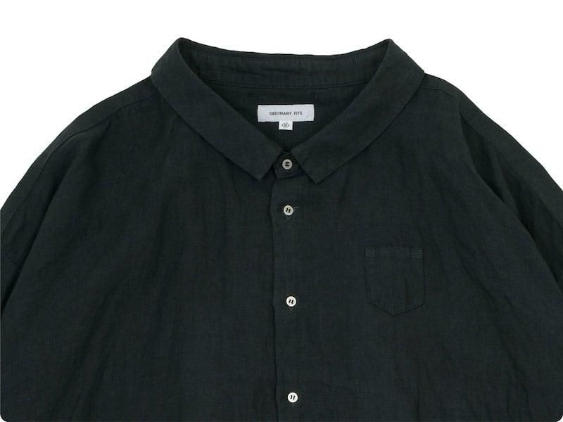 ordinary fits LINEN BARBER SHIRT BLACK