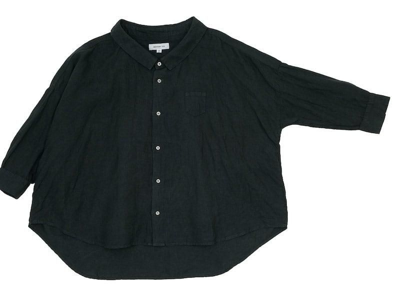 ordinary fits LINEN BARBER SHIRT BLACK