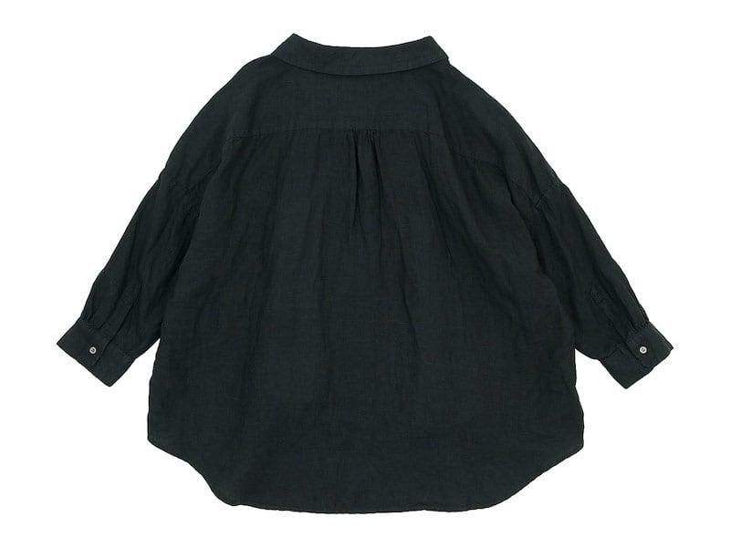 ordinary fits LINEN BARBER SHIRT BLACK