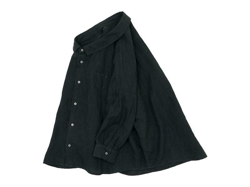 ordinary fits LINEN BARBER SHIRT BLACK