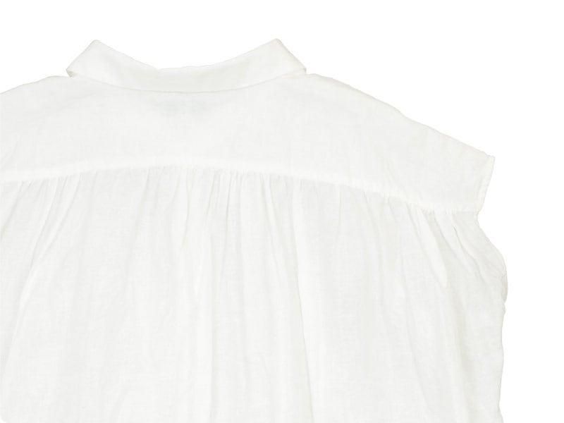 ordinary fits LINEN BARBER NO SLEEVE SHIRT OFF WHITE