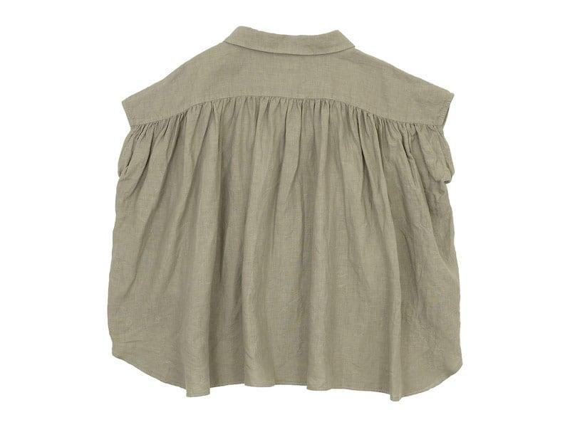 ordinary fits LINEN BARBER NO SLEEVE SHIRT GRAY