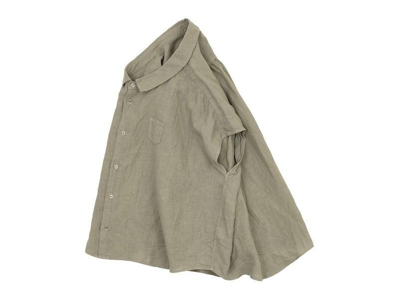 ordinary fits LINEN BARBER NO SLEEVE SHIRT GRAY