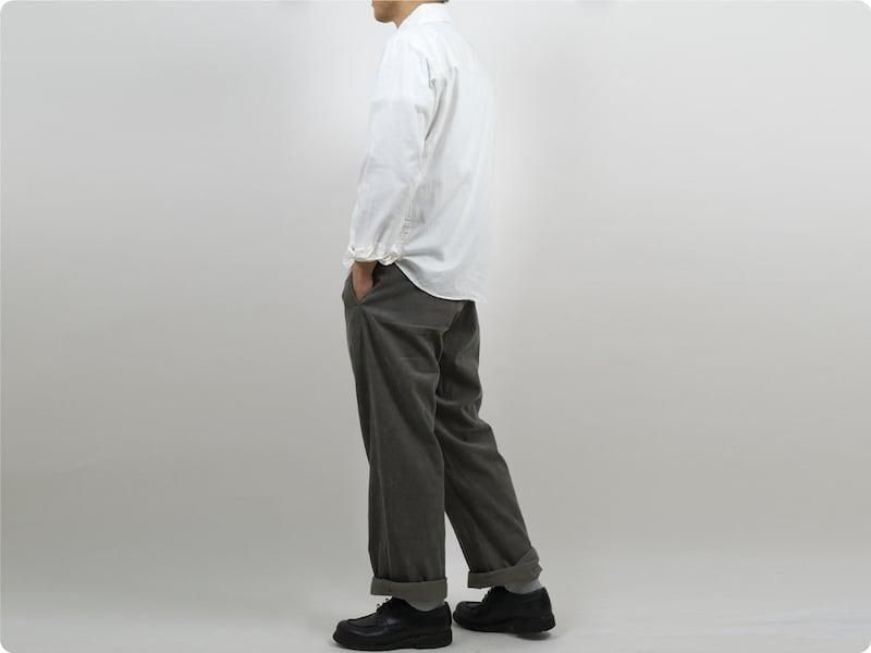 TUKI macaroni trousers corduroy 23SAGE GREEN
