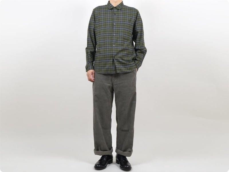 TUKI macaroni trousers corduroy 23SAGE GREEN