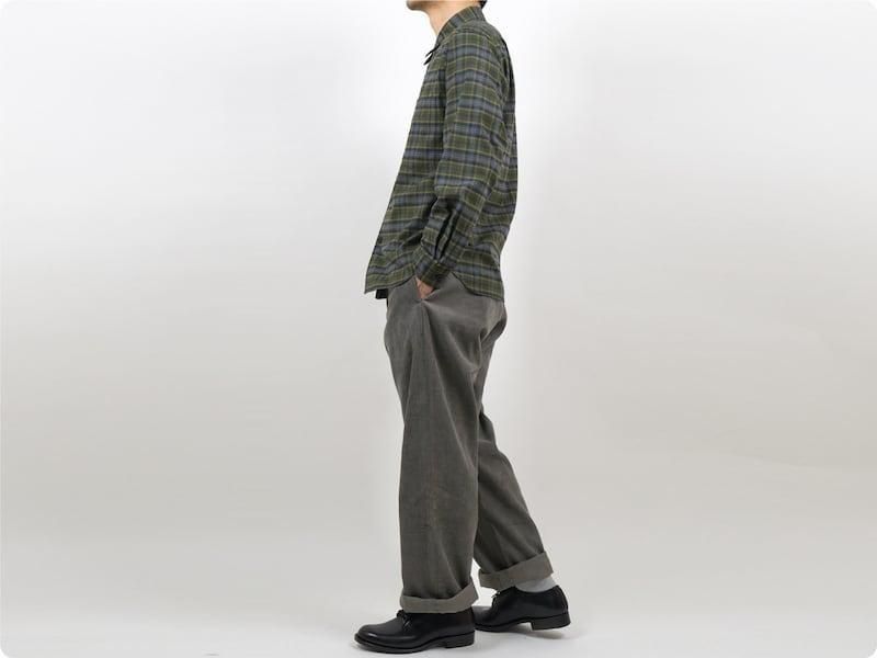 TUKI macaroni trousers corduroy 23SAGE GREEN