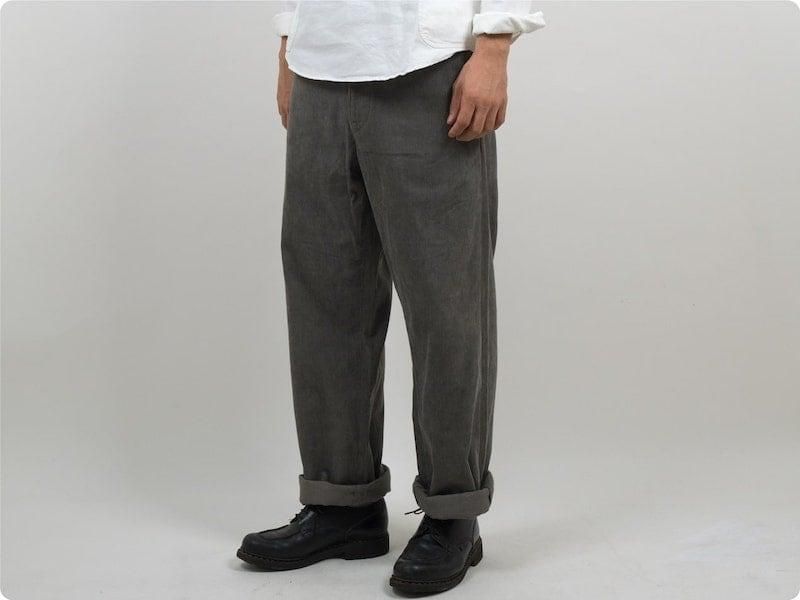 TUKI macaroni trousers corduroy 23SAGE GREEN